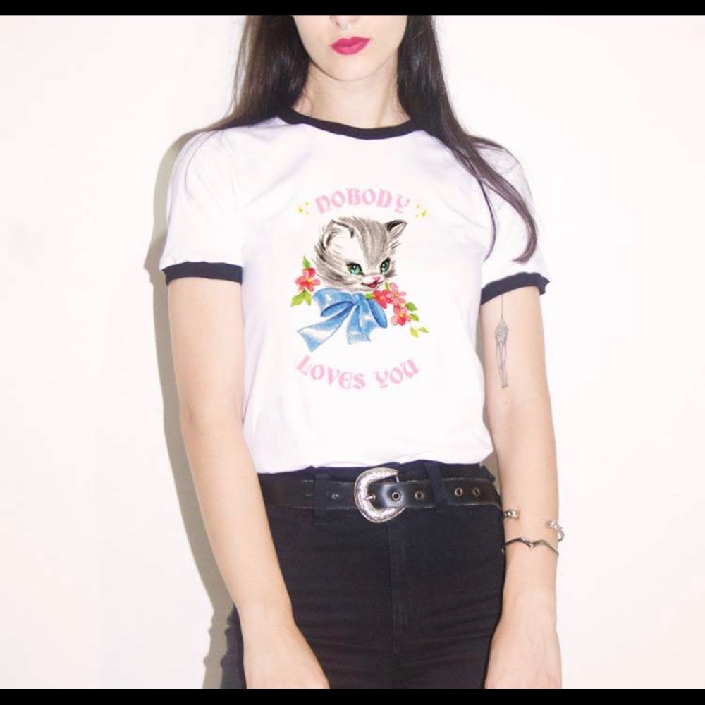 “Nobody Loves You” ringer tee, S